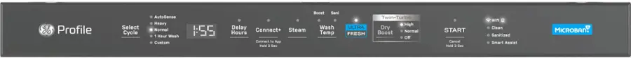 Alt View 13. GE Profile - Top Control Smart Built-In Stainless Steel Tub Dishwasher with 3rd Rack, Dedicated Jet Targeted Wash and 42 dBA - Stainless Steel.