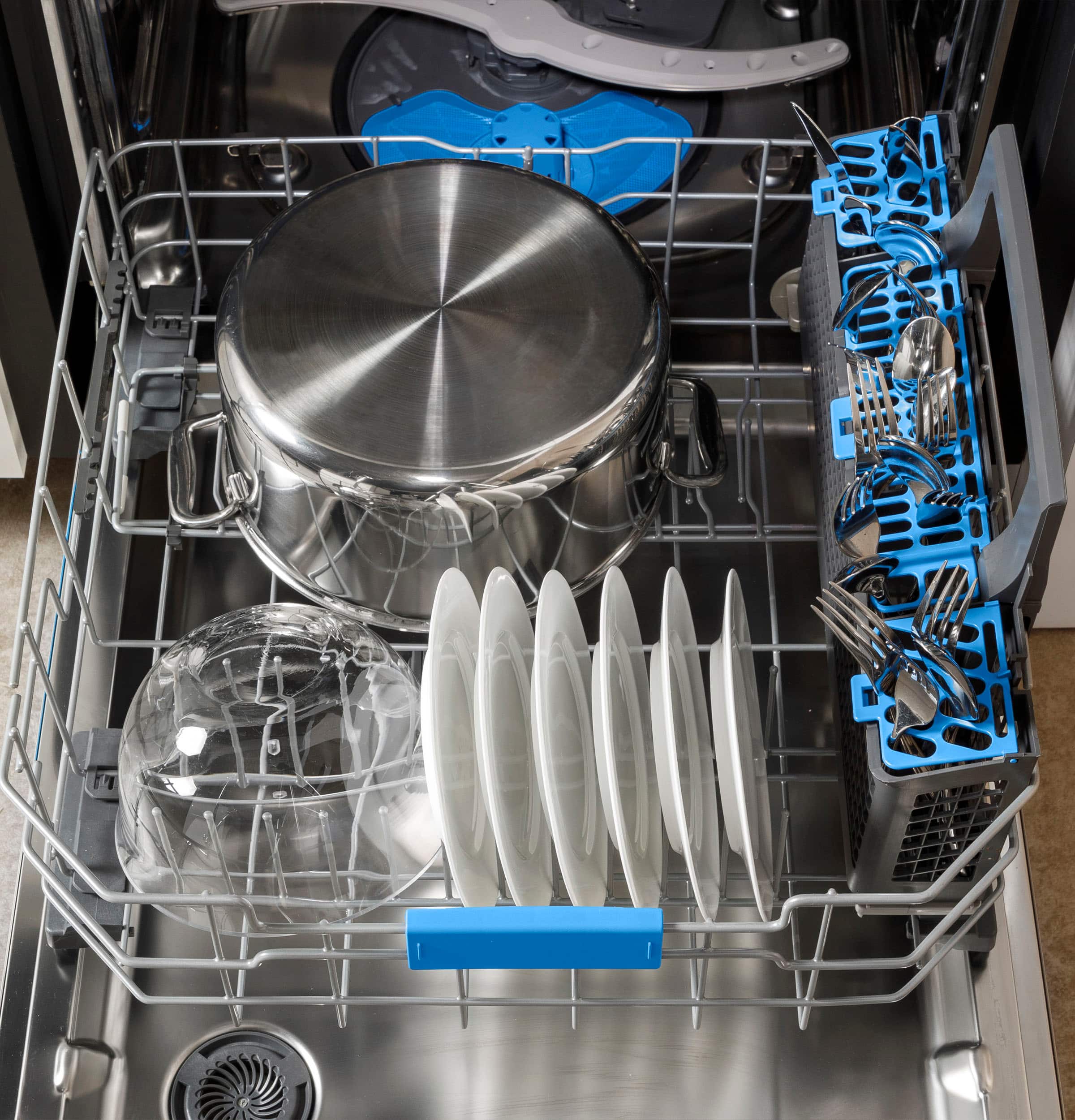 Alt View 26. GE Profile - Top Control Smart Built-In Stainless Steel Tub Dishwasher with 3rd Rack, Dedicated Jet Targeted Wash and 42 dBA - Stainless Steel.