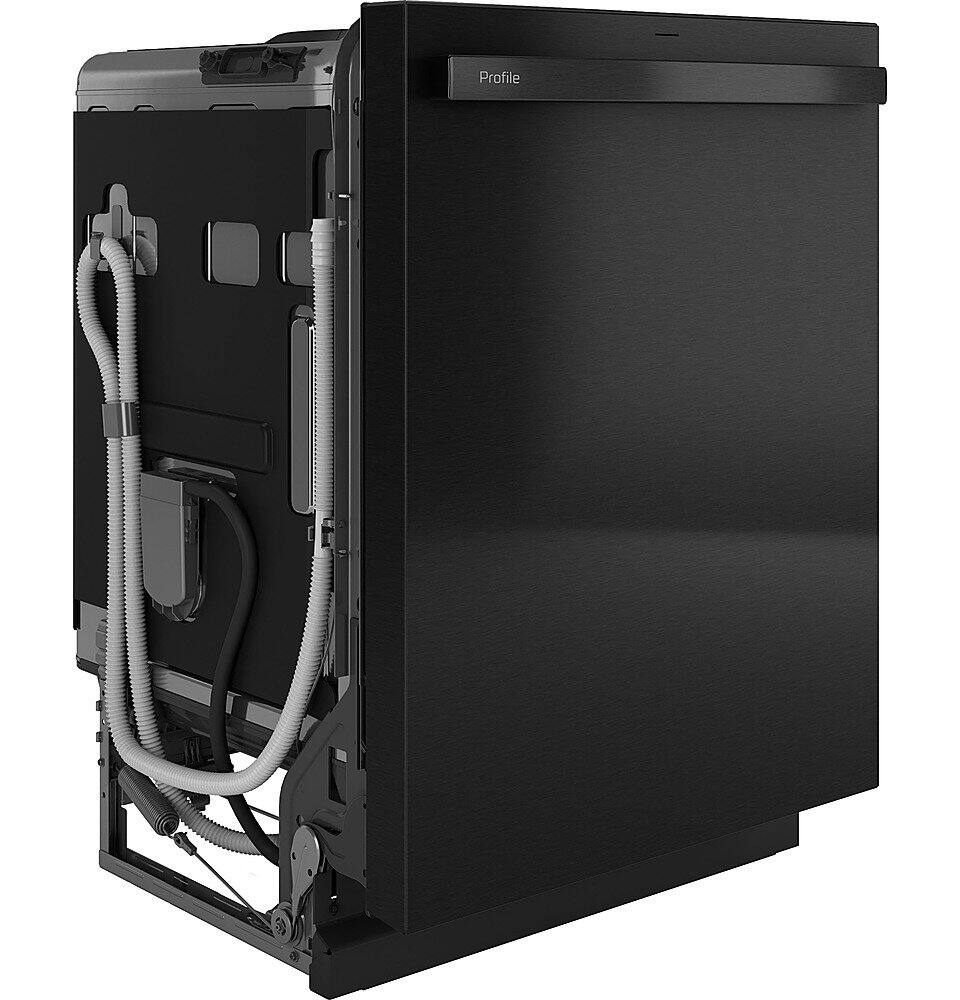 Angle. GE Profile - Top Control Smart Built-In Stainless Steel Tub Dishwasher with 3rd Rack, Dedicated Jet Targeted Wash and 42 dBA - Black Stainless Steel.