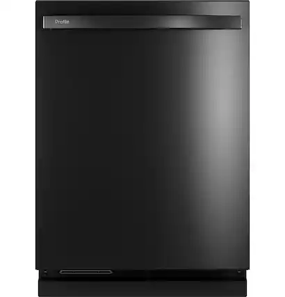 Front. GE Profile - Top Control Smart Built-In Stainless Steel Tub Dishwasher with 3rd Rack, Dedicated Jet Targeted Wash and 42 dBA - Black Stainless Steel.