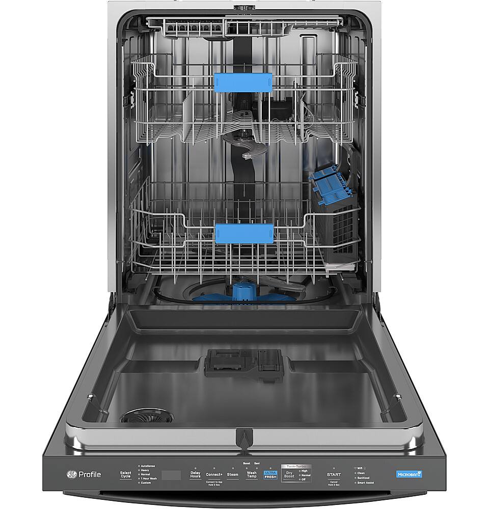 Alt View 11. GE Profile - Top Control Smart Built-In Stainless Steel Tub Dishwasher with 3rd Rack, Dedicated Jet Targeted Wash and 42 dBA - Black Stainless Steel.
