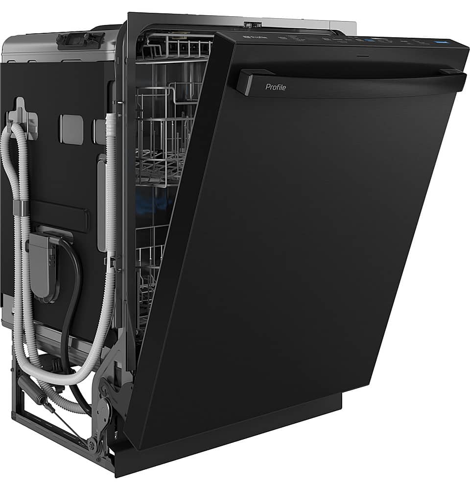 Alt View 24. GE Profile - Top Control Smart Built-In Stainless Steel Tub Dishwasher with 3rd Rack, Dedicated Jet Targeted Wash and 42 dBA - Black Stainless Steel.