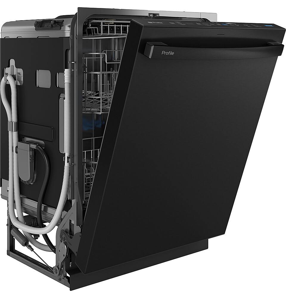 Alt View 24. GE Profile - Top Control Smart Built-In Stainless Steel Tub Dishwasher with 3rd Rack, Dedicated Jet Targeted Wash and 42 dBA - Black Stainless Steel.