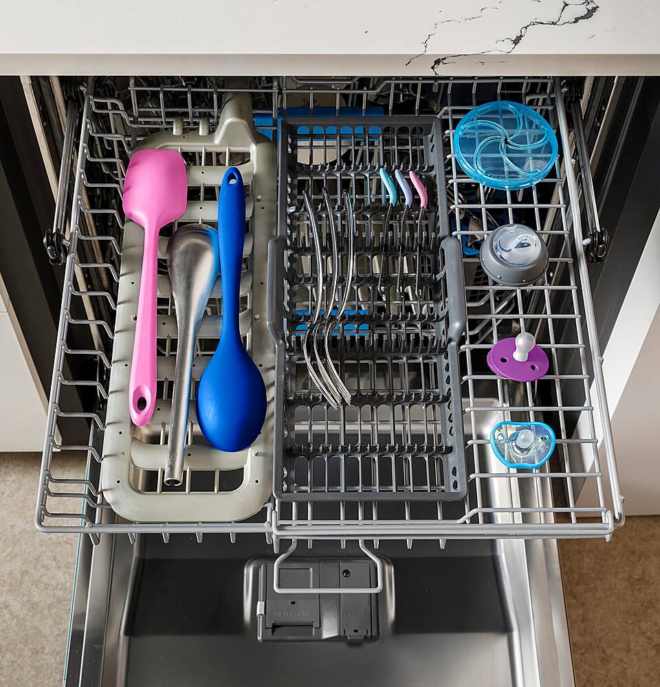 Alt View 27. GE Profile - Top Control Smart Built-In Stainless Steel Tub Dishwasher with 3rd Rack, Dedicated Jet Targeted Wash and 42 dBA - Black Stainless Steel.