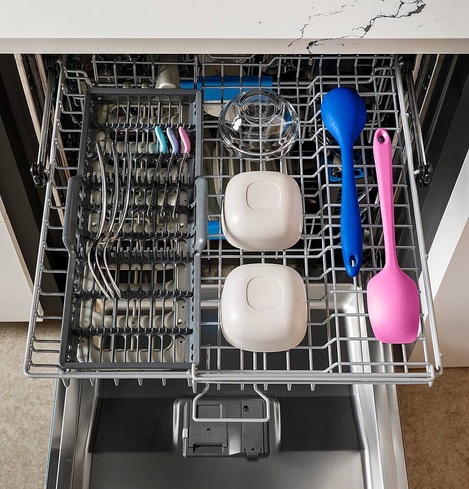 Alt View 29. GE Profile - Top Control Smart Built-In Stainless Steel Tub Dishwasher with 3rd Rack, Dedicated Jet Targeted Wash and 42 dBA - Black Stainless Steel.