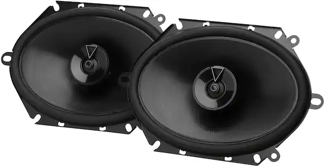 Front. JBL - 6” X 8” Two-way car audio speaker with no grill - Black.