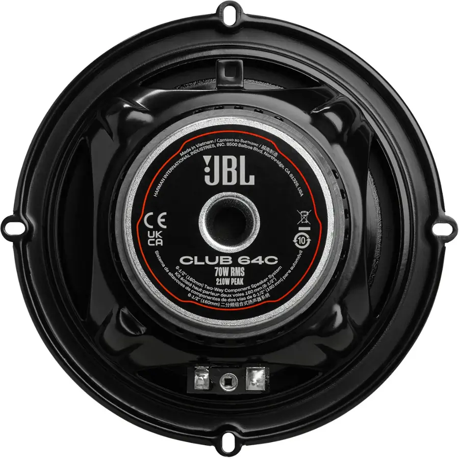 Alt View 17. JBL - Club 6-1/2” Component Car Speakers with Polypropylene Cones (Pair) - Black.
