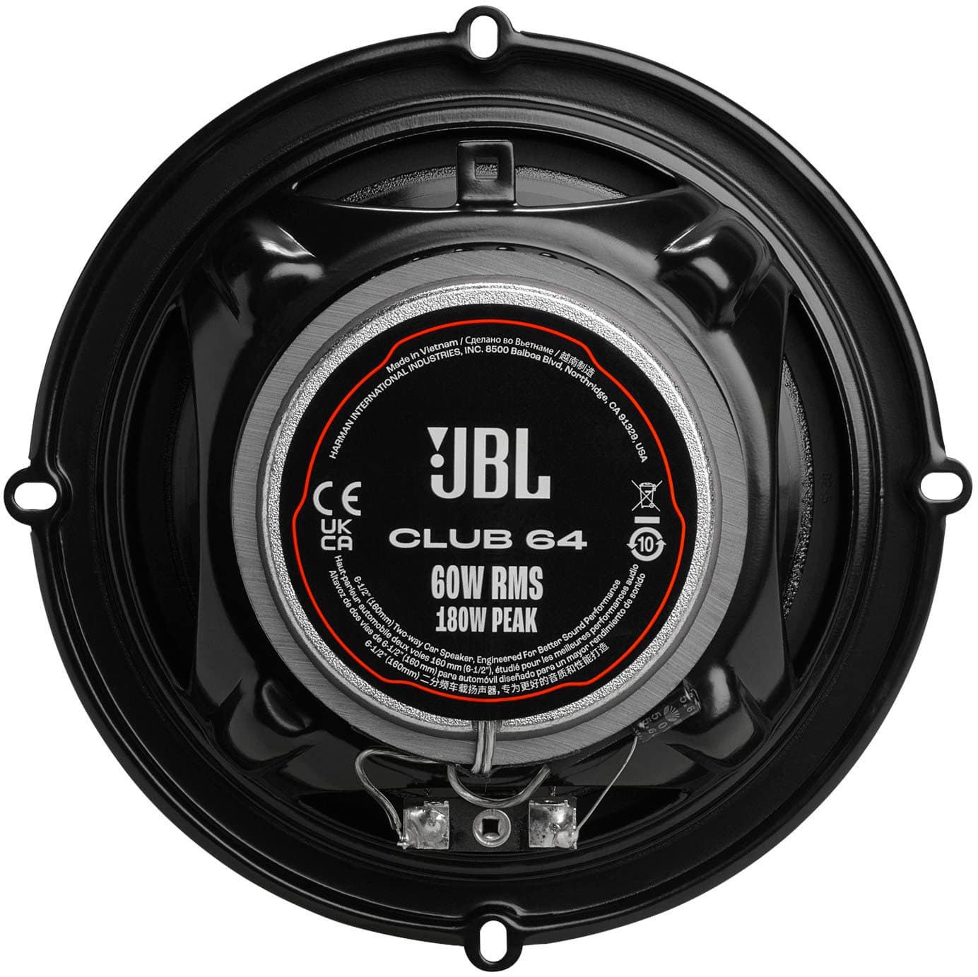 Alt View 13. JBL - Club 6-1/2” 2-Way Car Speakers with Polypropylene Cones (Pair) - Black.