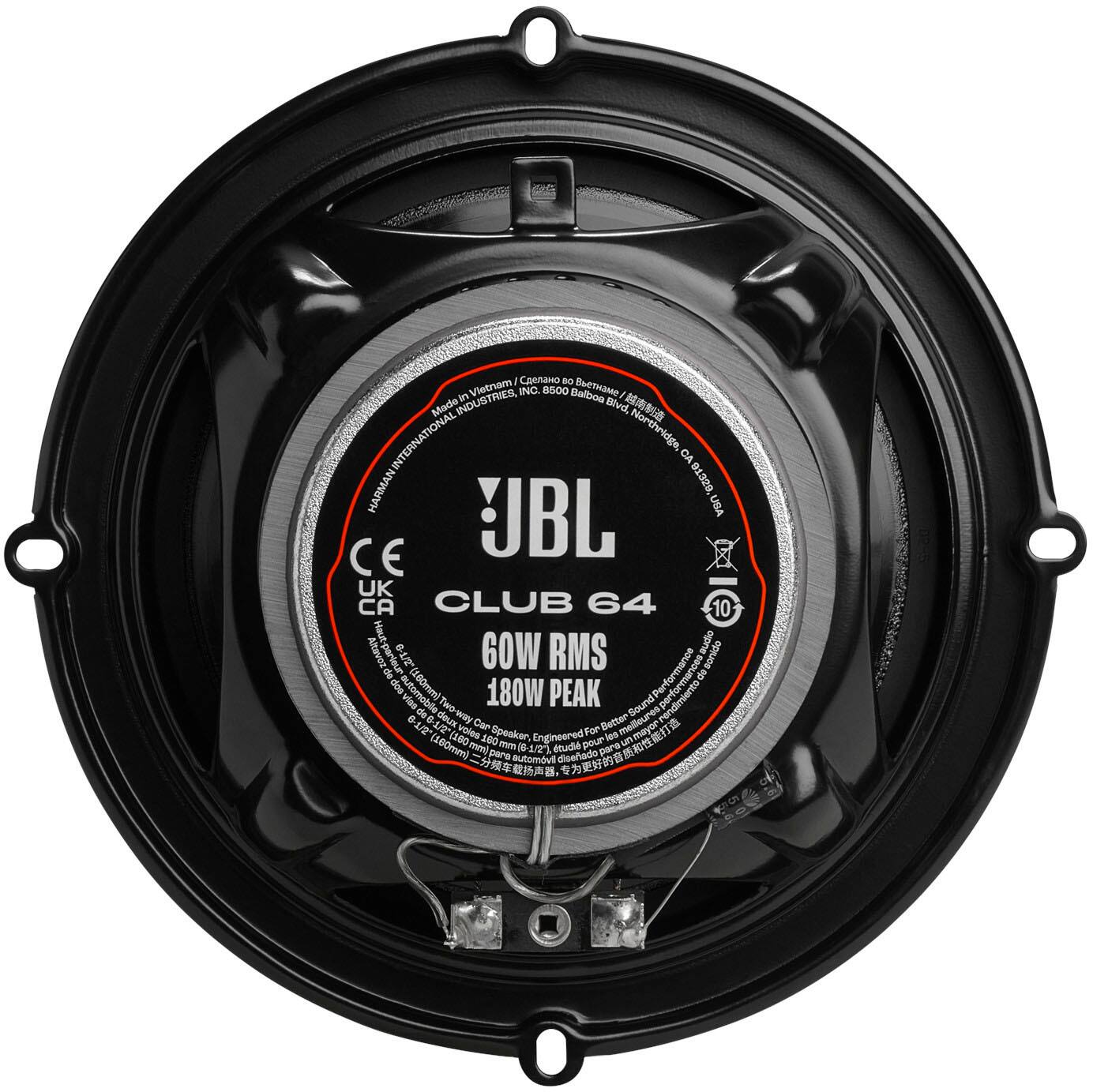 Alt View 13. JBL - Club 6-1/2” 2-Way Car Speakers with Polypropylene Cones (Pair) - Black.