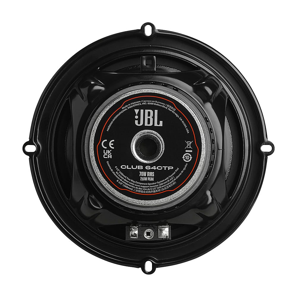 Alt View 14. JBL - 6-1/2” Component Car Speakers with Polypropylene Cones with Tweeter Pod (Pair) - Black.