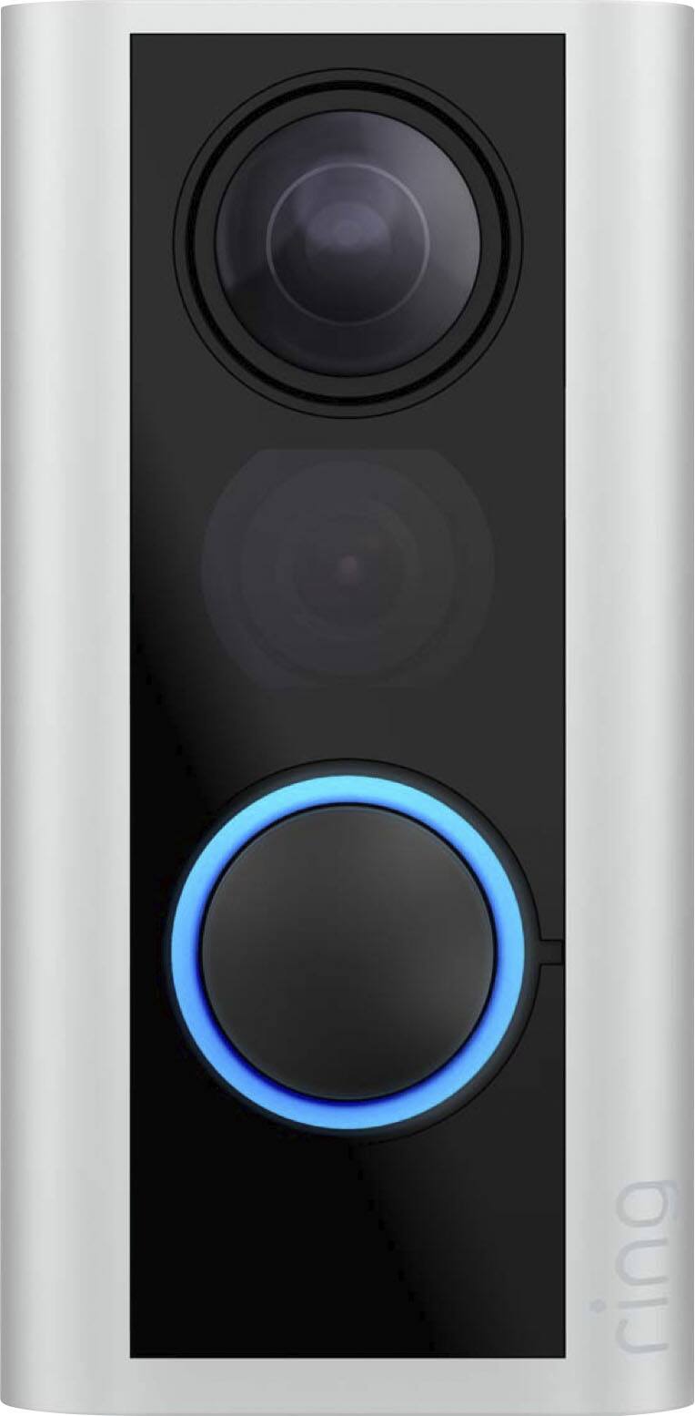 Angle. Ring - Peephole Cam Video Doorbell - Battery - Satin Nickel.