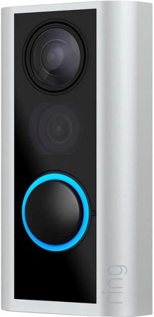 Front. Ring - Peephole Cam Video Doorbell - Battery - Satin Nickel.