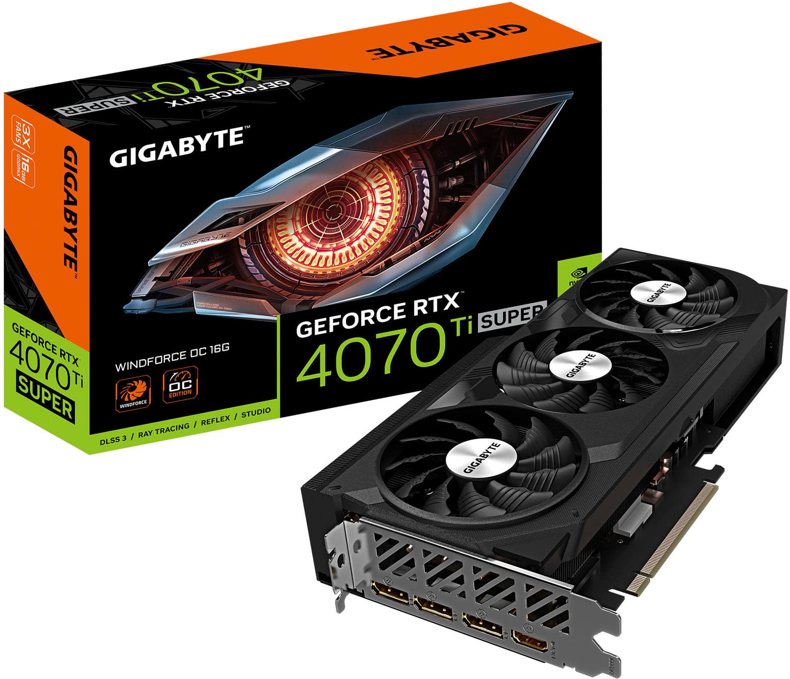 GIGABYTE NVIDIA GeForce RTX 4070 Ti SUPER Windforce OC 16GB GDDR6X PCI ...