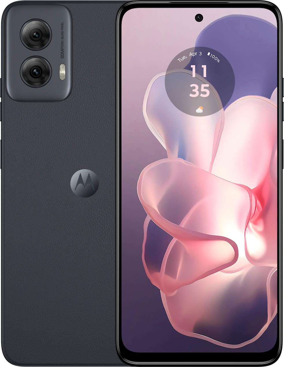 Front. Motorola - moto g power 2024 5G 128GB (Unlocked) - Midnight Blue.