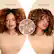 The image features two women with curly hair, one on the left and the other on the right. Both women are wearing a white shirt. The woman on the left is wearing a brown shirt, while the woman on the right is wearing a white shirt. The image showcases the difference between the two women's hair styles, with one having a more natural, curly look and the other having a more styled, curly appearance.