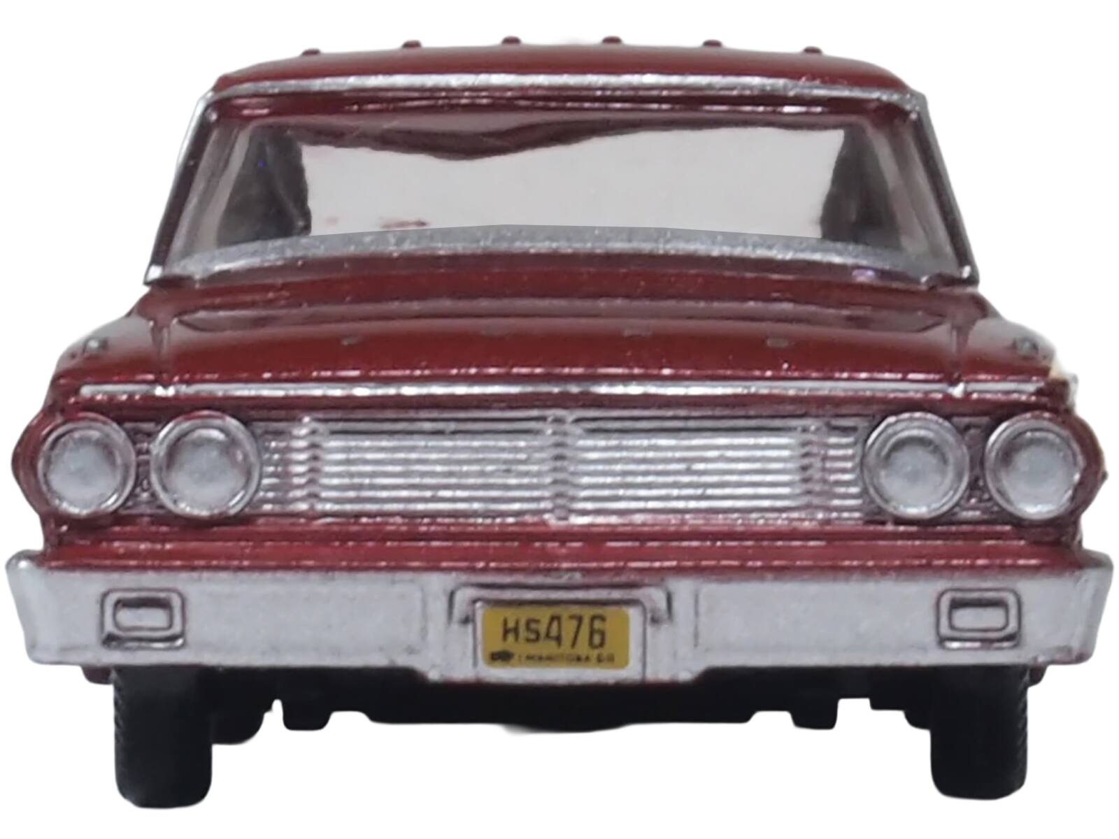 Alt View 2. Oxford Diecast - 1964 Ford Country Station Wagon Squire Vintage Burgundy w/Woodgrain & White Interior 1/87 (HO) Model Car Oxford Diecast.