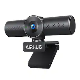 AIRHUG - 2K 60fps USB Webcam with Dual Mics & Privacy Cover, Sony 8MP Sensor, PDAF Autofocus, 60° View, Plug & Play for Meeting