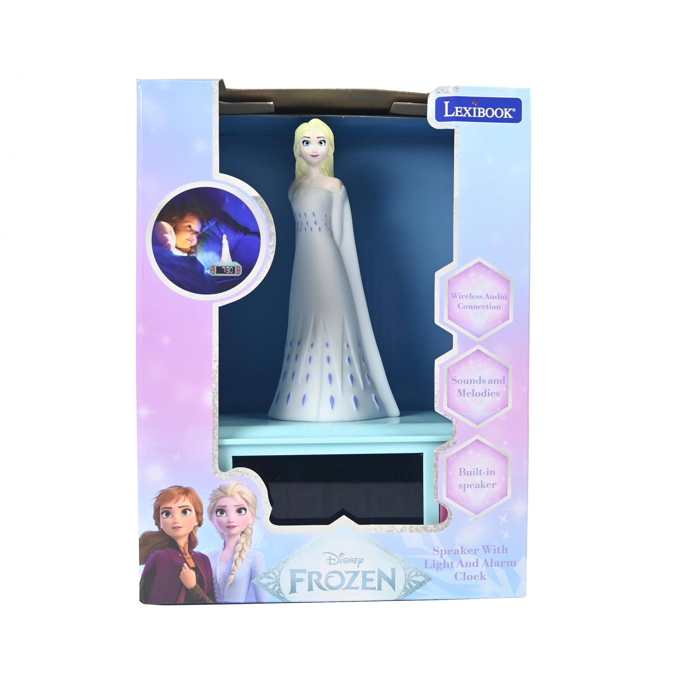 LEXIBOOK  
Wireless Audio Connection  
Sounds and Melodies  
LEXIBOOK  
Built-in speaker  
Speaker With Disney Light And Alarm Clock FROZEN