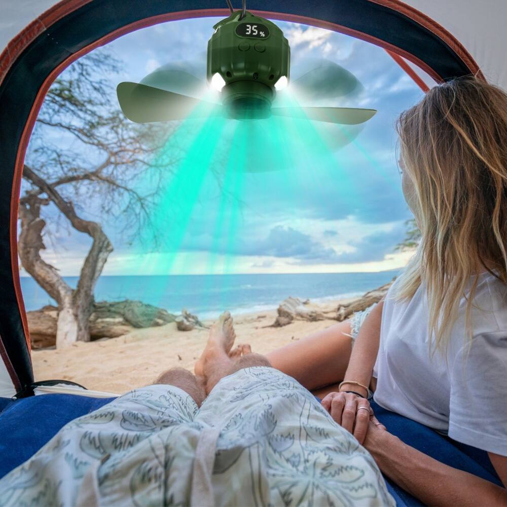 Alt View 4. Loheer - Loheer Camping Fan with LED Lantern Rechargeable Portable Tent Fan with Remote Battery Powered.