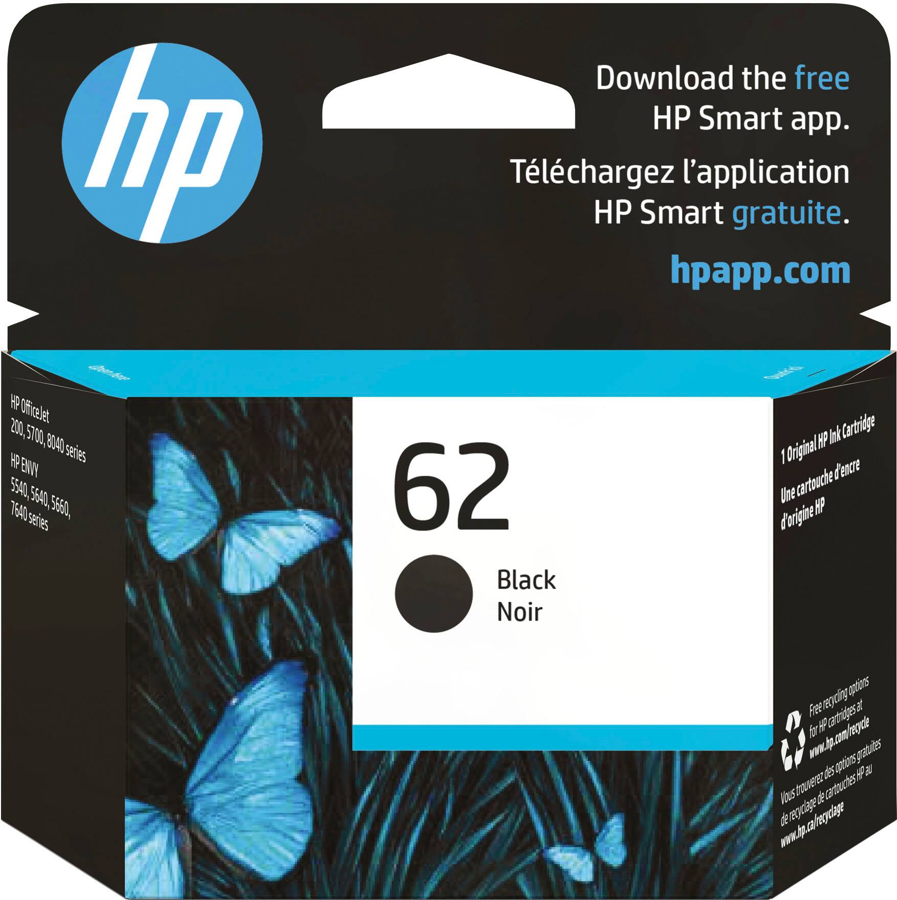 Original HP 62 Standard Black Ink Cartridge For HP Envy 5640 Printer - Germany
