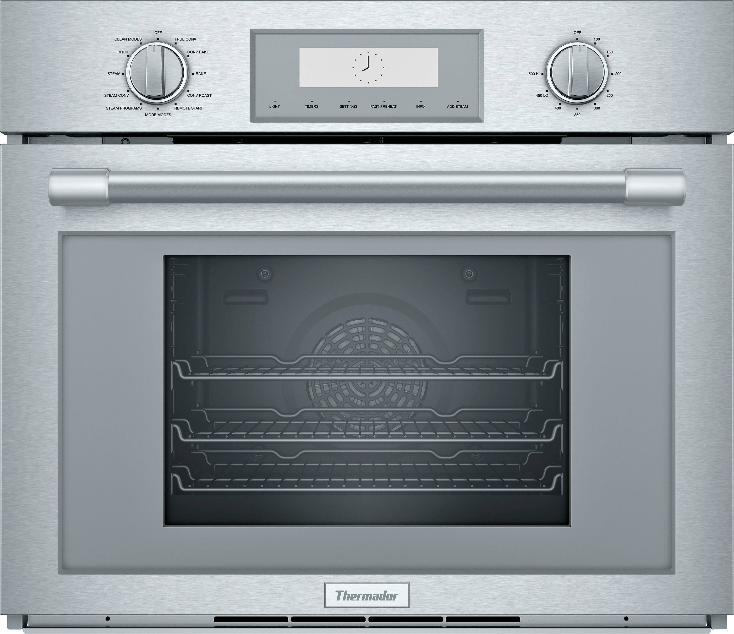 Thermador - Professional Series 30" 2.8 Cu. Ft. Built-In Single Electric Steam True Convection Wall Oven with Wifi - Stainless Steel