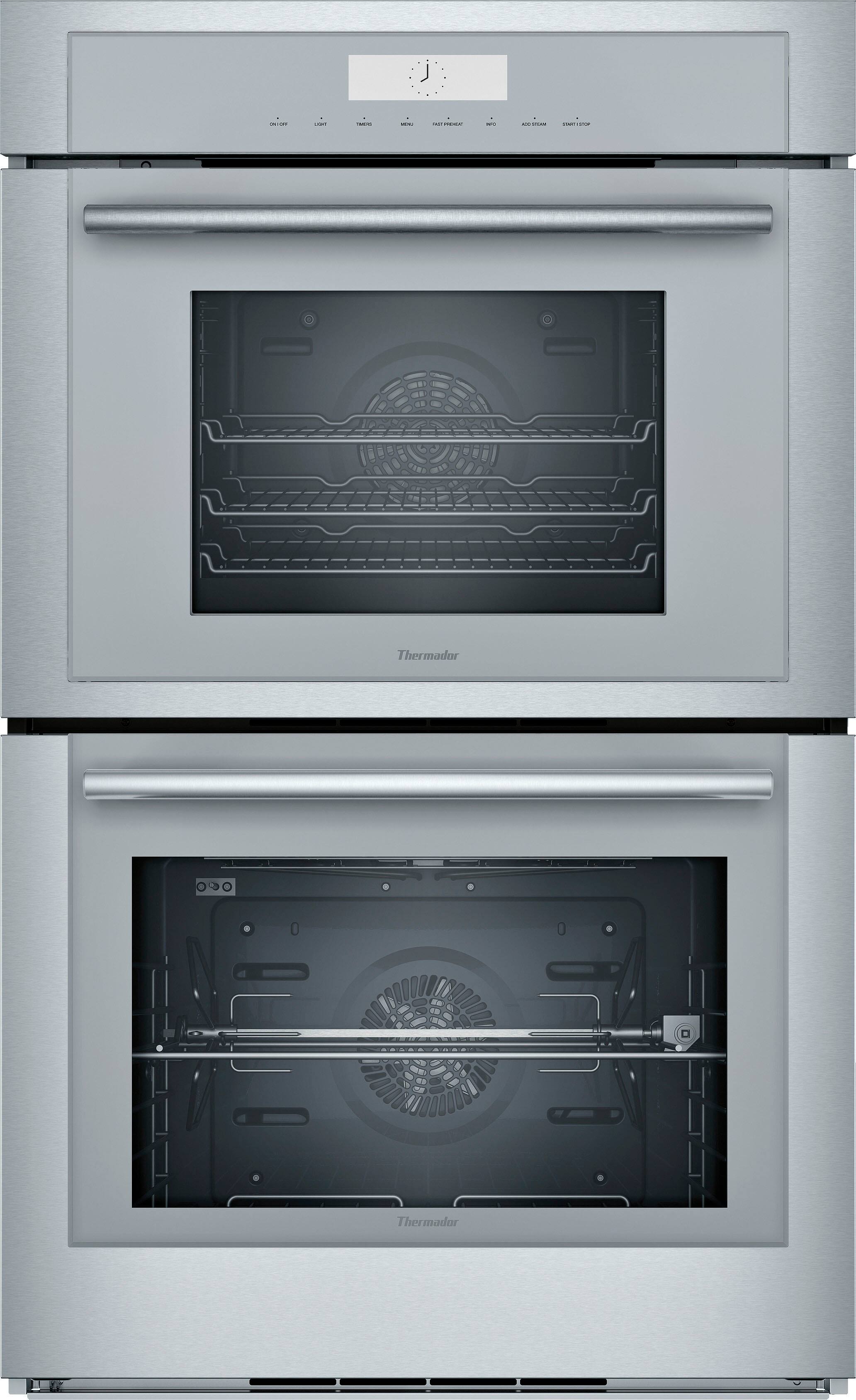 Thermador - Masterpiece Series 30" Built-In Double Electric Steam and Convection Wall Oven with Wifi - Stainless Steel