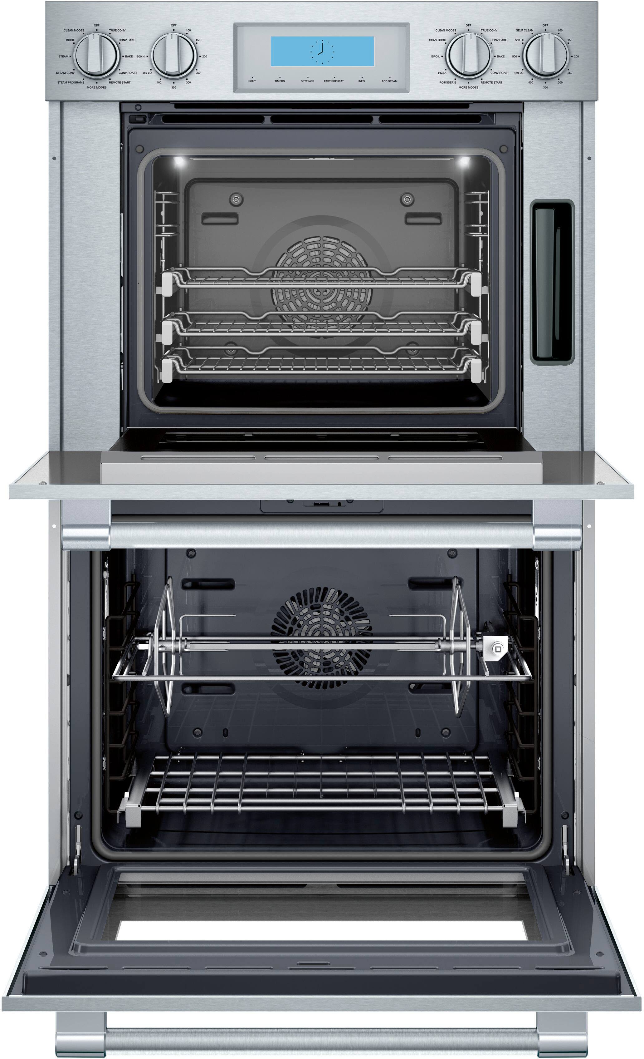 Alt View 1. Thermador - Professional Series 30" Built-In Double Electric Steam and Convection Wall Oven - Stainless Steel.