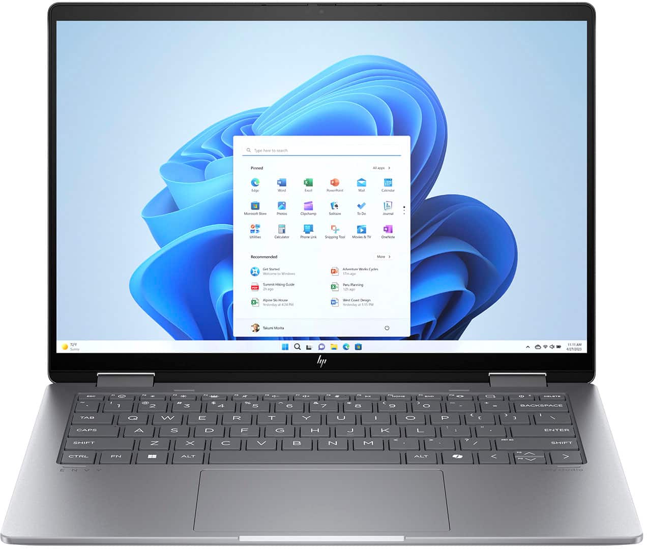 Alt View 7. HP - Envy 2-in-1 14" Wide Ultra XGA Touch-Screen Laptop - Intel Core Ultra 7 - 32GB Memory - 1TB SSD - Meteor Silver.