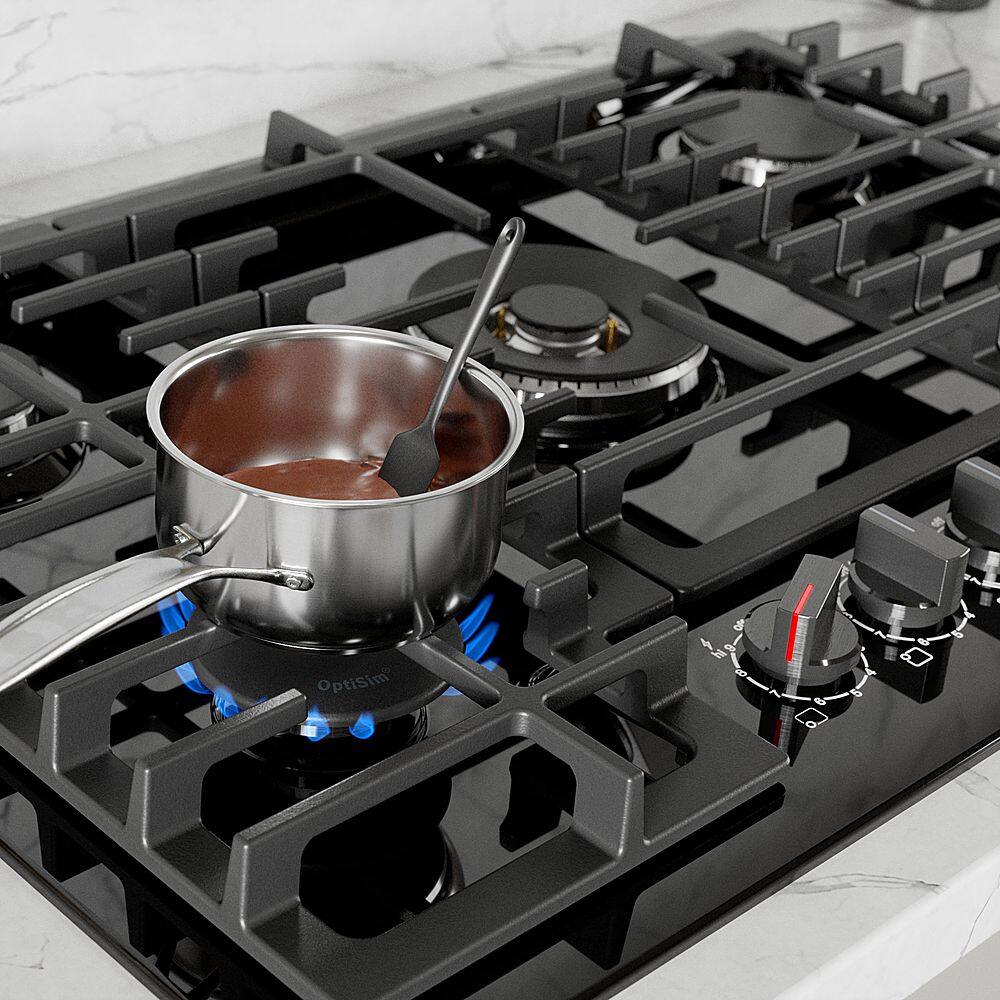 Alt View 16. Bosch - 800 Series 30" Built-In Gas Cooktop with 4 burners with FlameSelect - Black Stainless Steel.