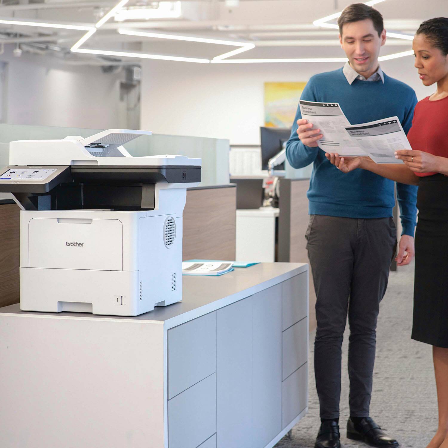 Alt View 11. Brother - MFC-L6810DW Wireless Black-and-White All-in-One Laser Printer - White/Gray.