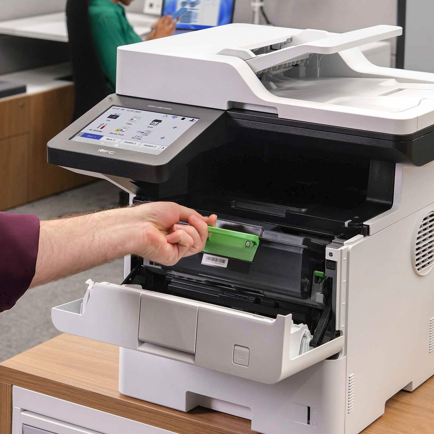 Alt View 17. Brother - MFC-L6810DW Wireless Black-and-White All-in-One Laser Printer - White/Gray.