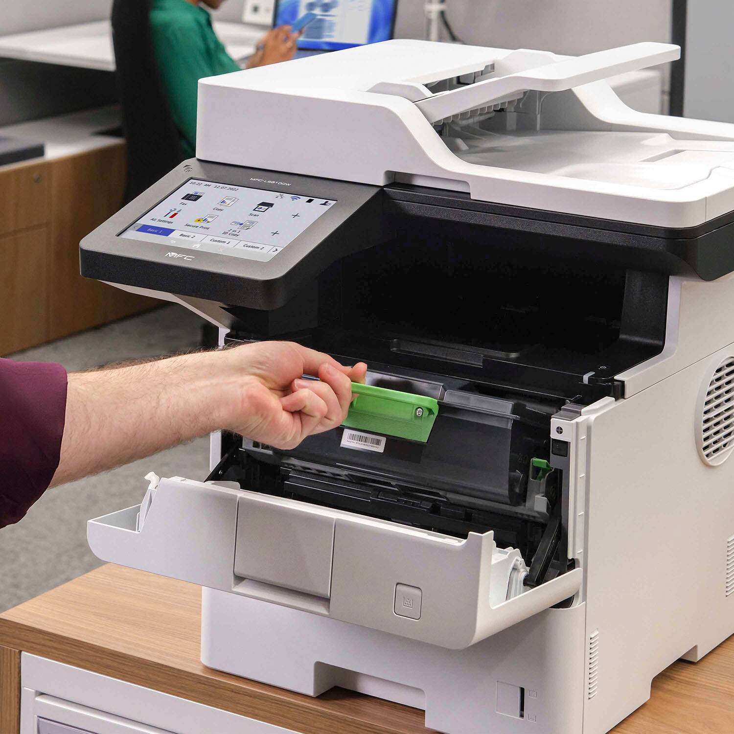 Alt View 17. Brother - MFC-L6810DW Wireless Black-and-White All-in-One Laser Printer - White/Gray.