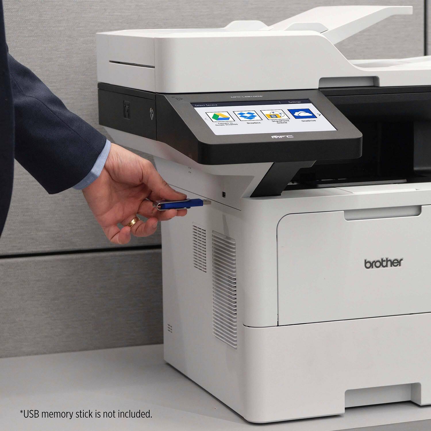 Alt View 18. Brother - MFC-L6810DW Wireless Black-and-White All-in-One Laser Printer - White/Gray.