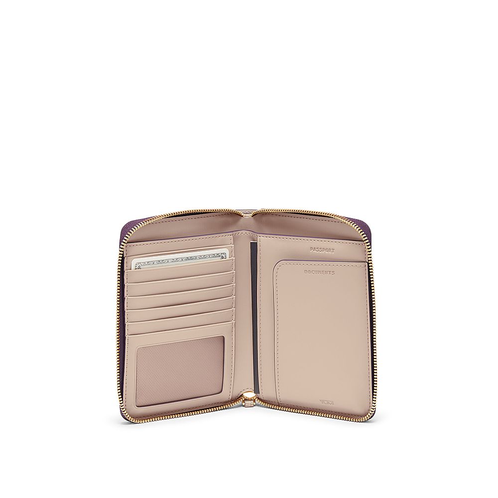 Angle View: TUMI - Belden Zip-Around Passport Case - Moonlight/Purple Ombre