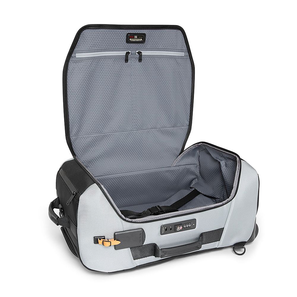 Left. TUMI - Alpha Bravo International 25" Wheeled Duffel Bag/Backpack - Steel.