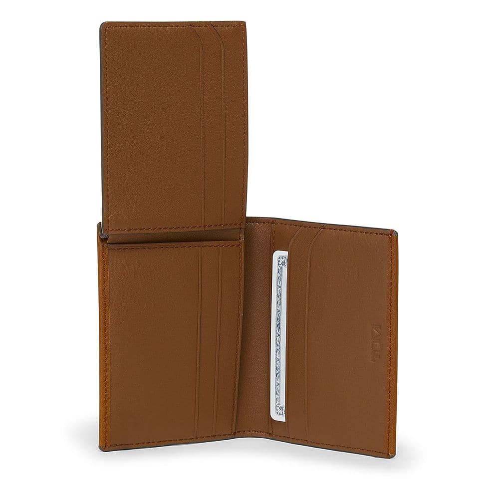 Left View: TUMI - Nassau L-Fold Wallet - Cognac