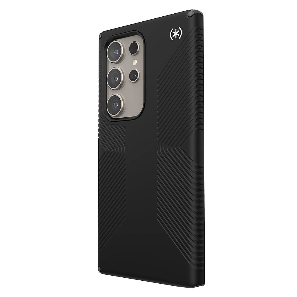 Left. Speck - Presidio2 Grip Case for Samsung Galaxy S24 Ultra - Black.