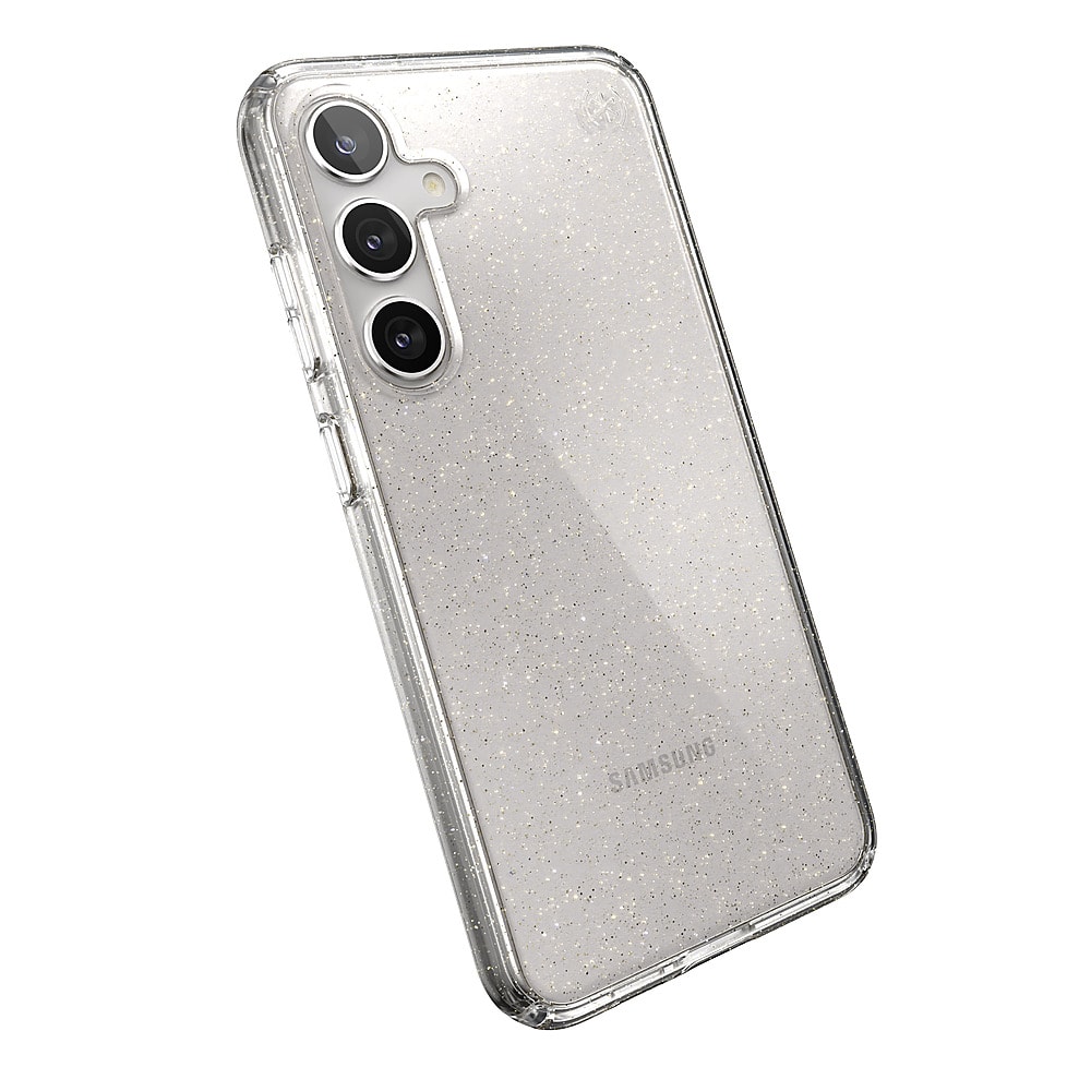Alt View 3. Speck - Presidio2 Grip Case for Samsung Galaxy S24+ - Clear/Gold Glitter.