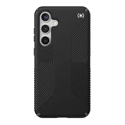 Front. Speck - Presidio2 Grip Case for Samsung Galaxy S24+ - Black.