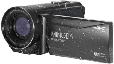 Minolta - MN4K300WP 4K Video 56-Megapixel Waterproof Camcorder - Black - Angle_Zoom