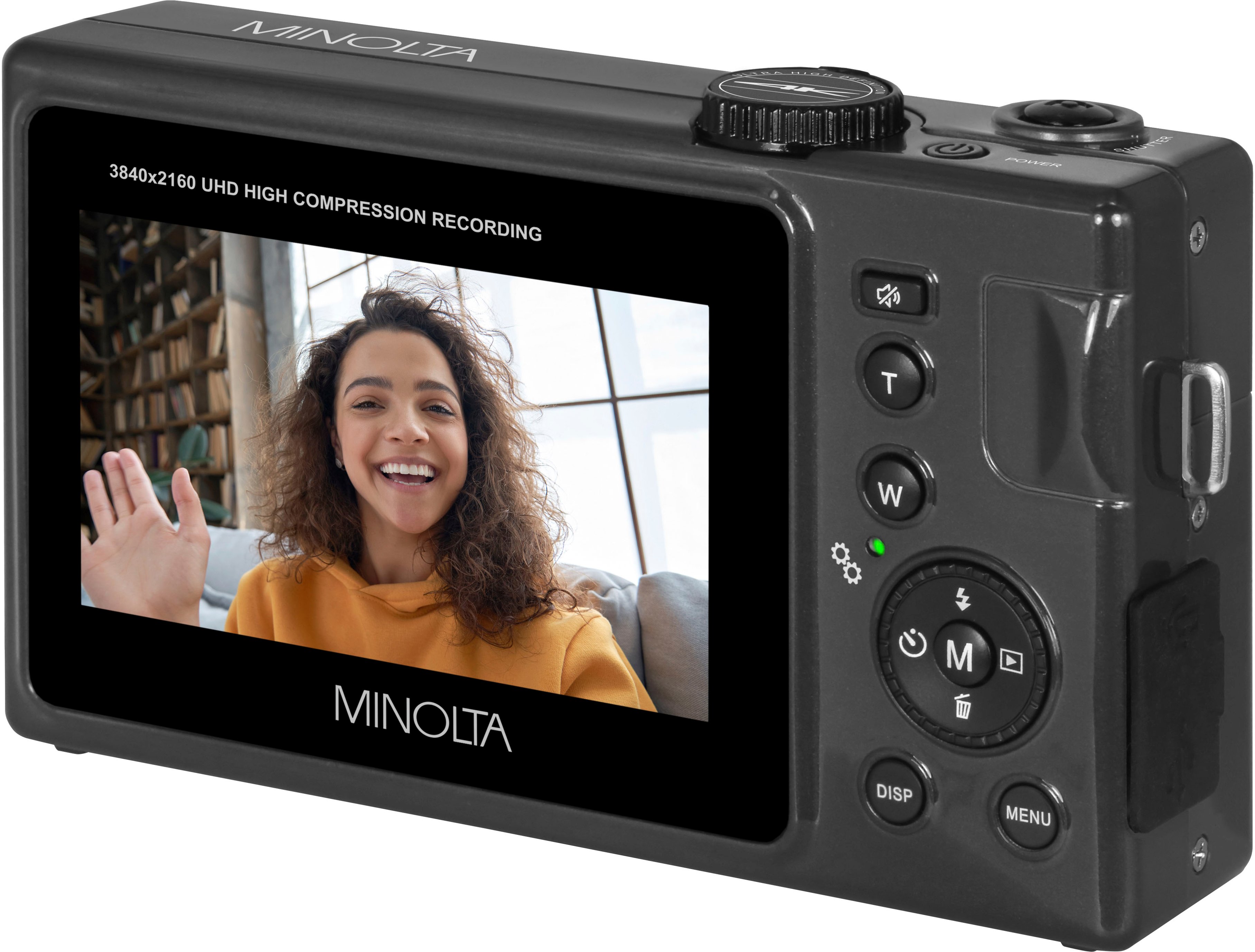 Back View: Minolta - MND25 48.0 Megapixel 4K Video Digital Camera - Black