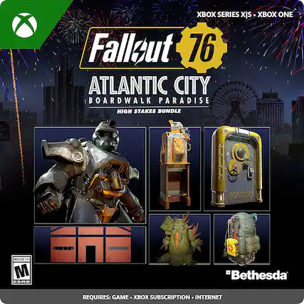 Front. Bethesda - Fallout 76: Atlantic City High Stakes Bundle. - M (Mature 17+)