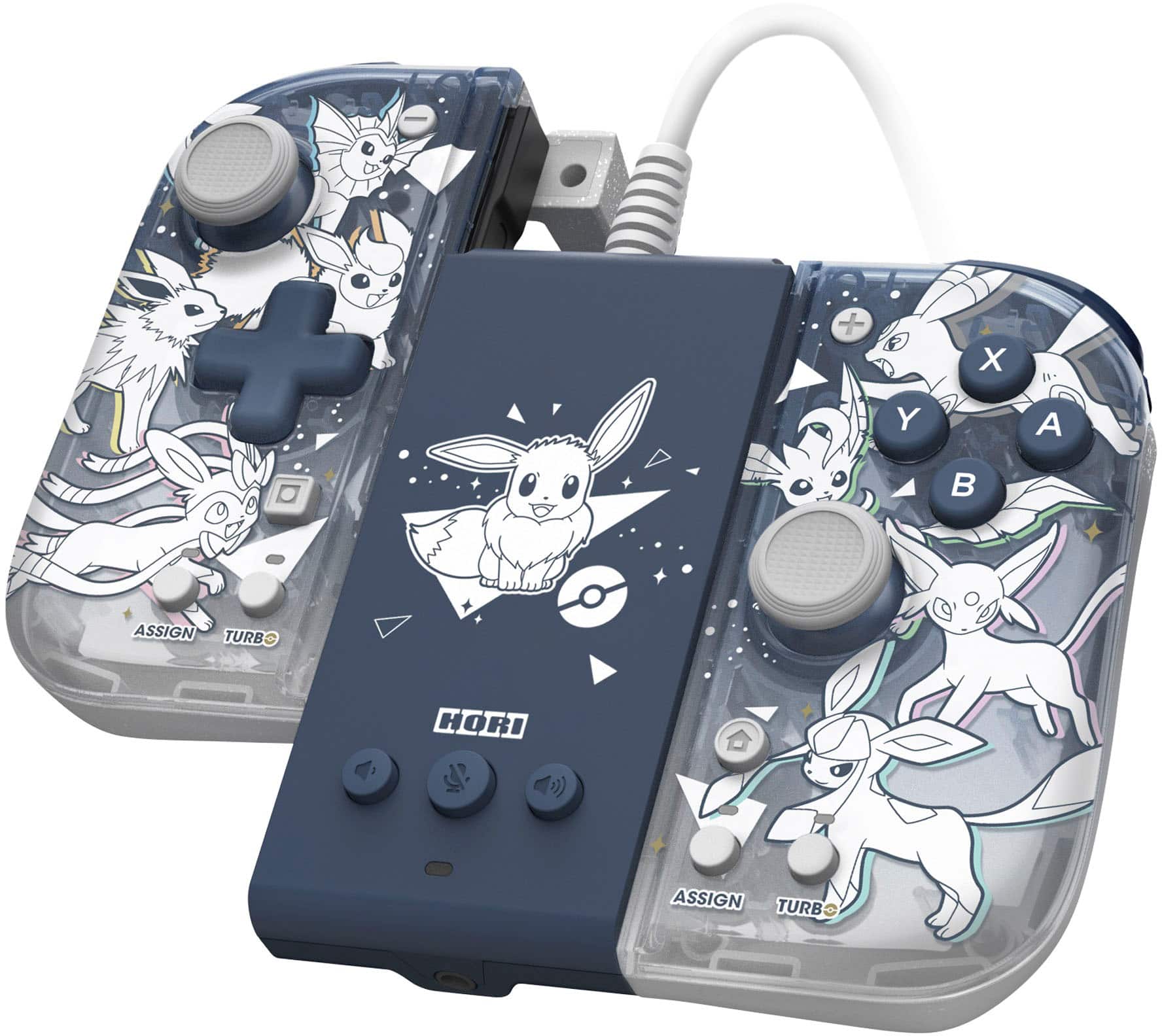 Angle. Hori - Split Pad Compact Attachment Set - Officially Licensed By Nintendo and The Pokémon Company International - Eevee.