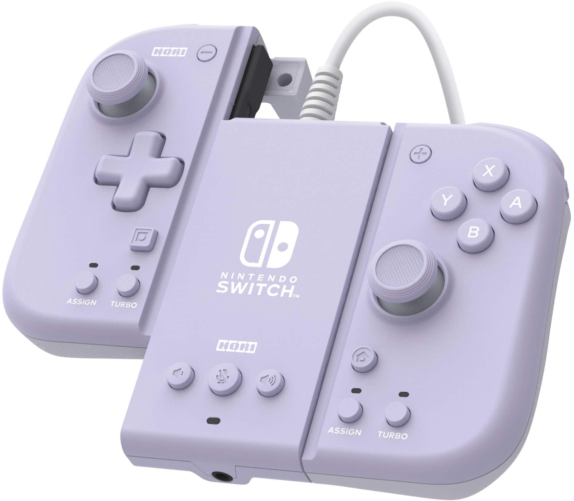 Angle. Hori - Split Pad Compact Attachment Set for Nintendo Switch - Lavender.