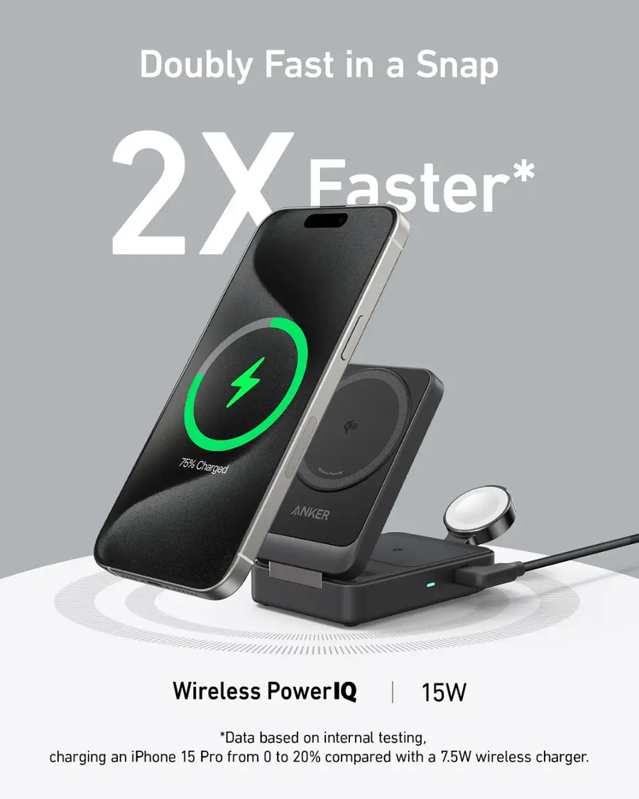 Alt View 12. Anker - Anker Qi2 MagGo Wireless Charger - Black.