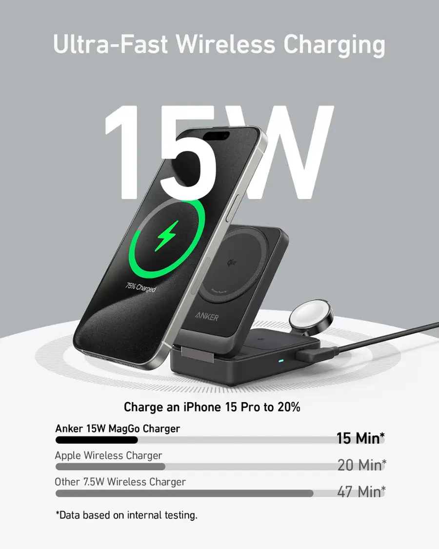 Alt View 13. Anker - Anker Qi2 MagGo Wireless Charger - Black.