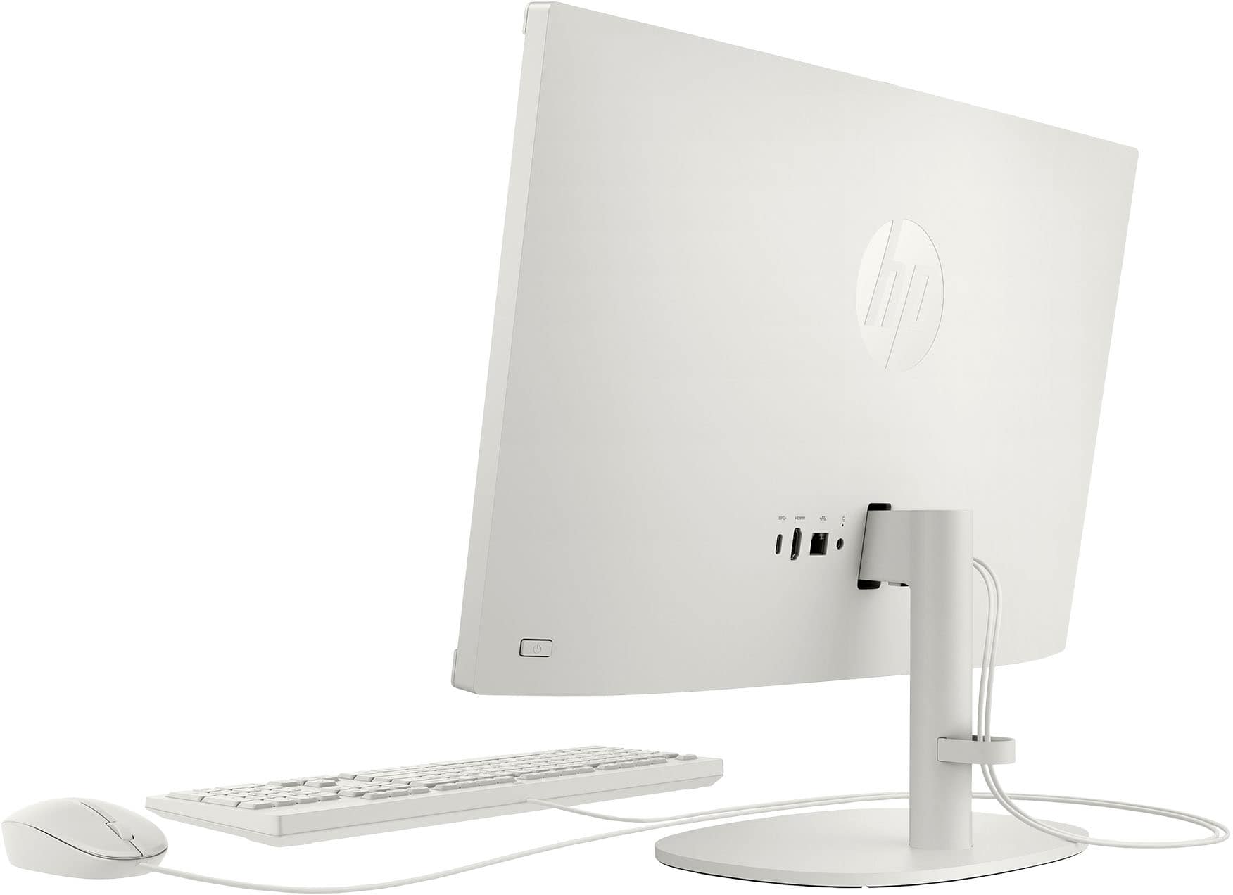 Back. HP - 21.5" Full HD All-in-One - Intel Celeron - 4GB Memory - 128GB SSD - Cashmere White.