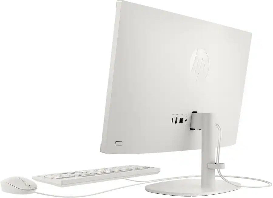 Back. HP - 21.5" Full HD All-in-One - Intel Celeron - 4GB Memory - 128GB SSD - Cashmere White.