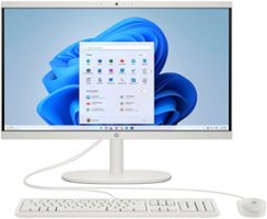 HP - 21.5" Full HD All-in-One - Intel Celeron - 4GB Memory - 128GB SSD - Cashmere White - Front_Zoom