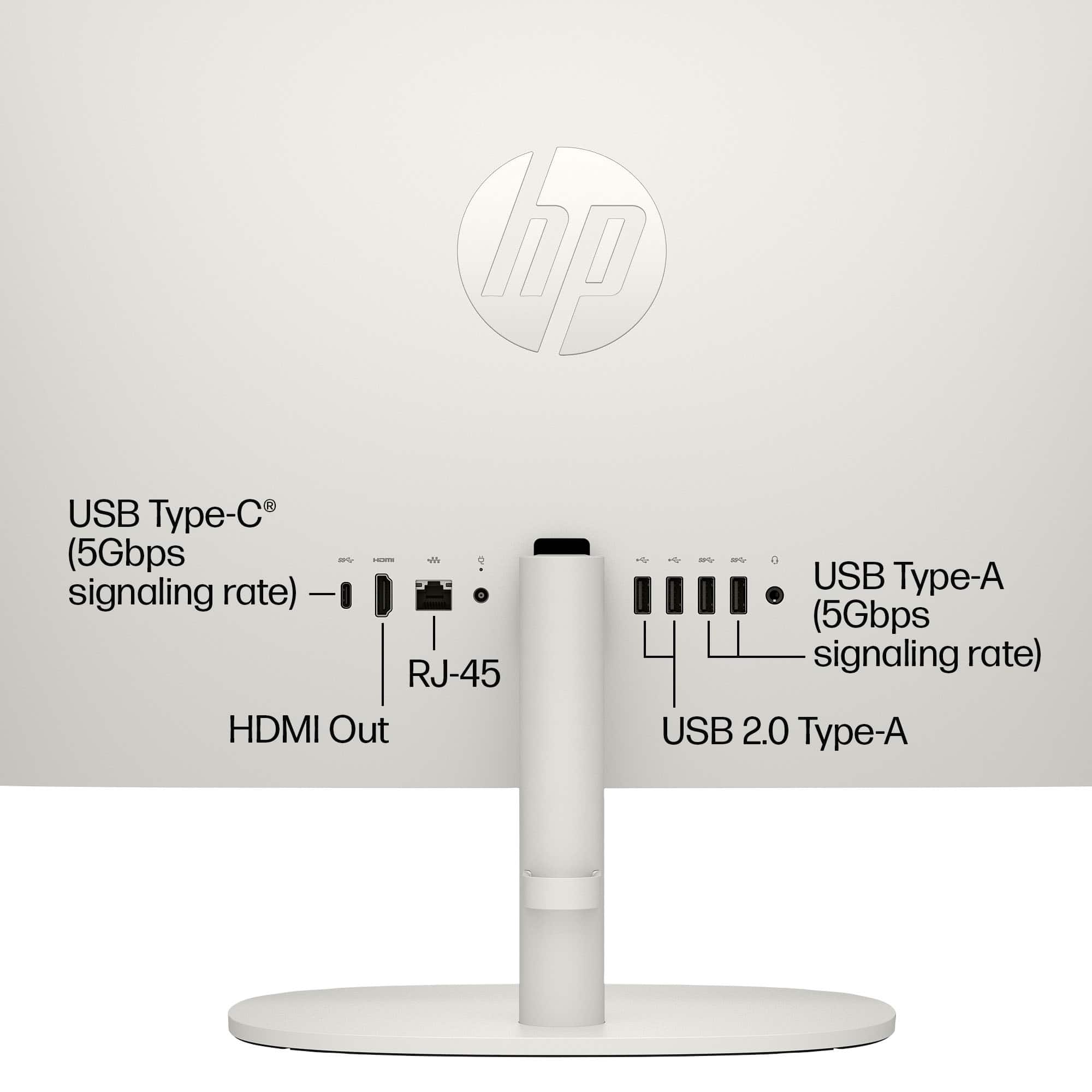 Alt View 4. HP - 21.5" Full HD All-in-One - Intel Celeron - 4GB Memory - 128GB SSD - Cashmere White.